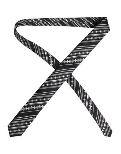Black White Stripes Silk Adjustable NeckMen's Men's Tie - Dolce & Gabbana - Modalova