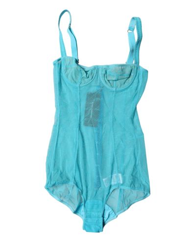 Blue Tulle Balconette Bra Bodysuit Women's Underwear - Dolce & Gabbana - Modalova