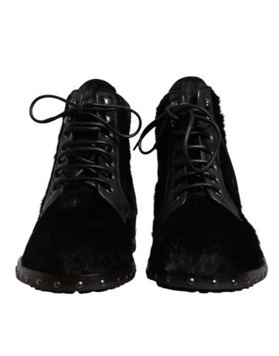 Pony Style Leather Mid Calf Boots Men's Shoes - Dolce & Gabbana - Modalova