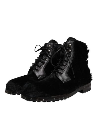 Pony Style Leather Mid Calf Boots Men's Shoes - Dolce & Gabbana - Modalova