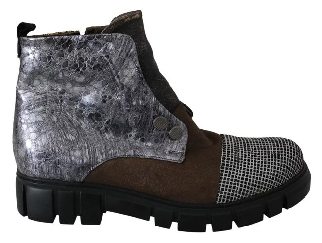 Leather Suede Zipper Ankle Boots Women's Shoes (Pre-Owned) - EBARRITO - Modalova