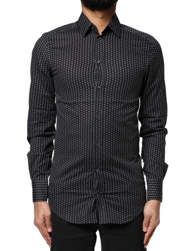 GOLD Patterned Cotton Men Dress Men's Shirt - Dolce & Gabbana - Modalova