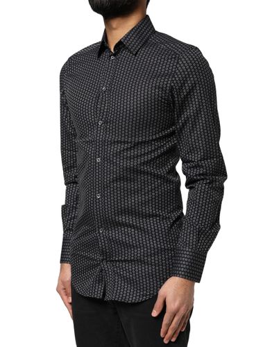 GOLD Patterned Cotton Men Dress Men's Shirt - Dolce & Gabbana - Modalova