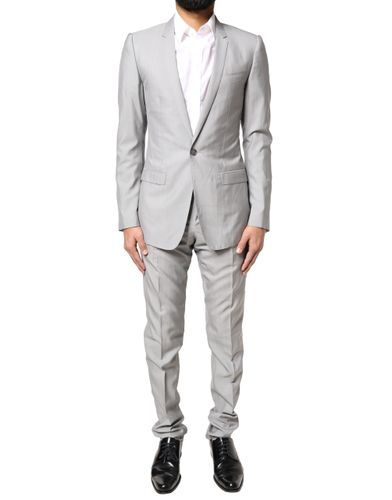 Light Wool GOLD 2 Piece Formal Men's Suit - Dolce & Gabbana - Modalova