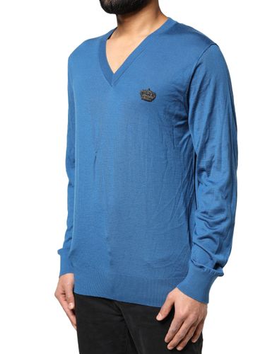 Cashmere Crown V-neck Pullover Men's Sweater (Pre-Owned) - Dolce & Gabbana - Modalova
