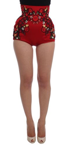 Silk Crystal Roses Women's Shorts - Dolce & Gabbana - Modalova