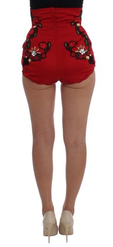 Silk Crystal Roses Women's Shorts - Dolce & Gabbana - Modalova