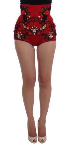 Silk Crystal Roses Women's Shorts - Dolce & Gabbana - Modalova