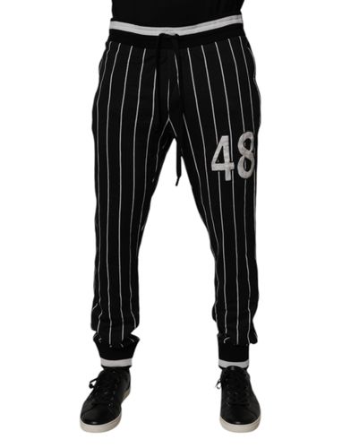 Black White Stripes Jogger SweatMen's Men's Pants - Dolce & Gabbana - Modalova