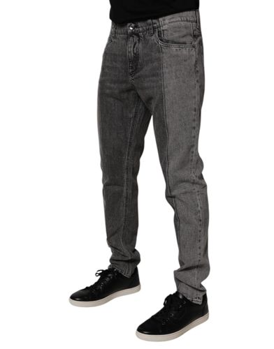 Two Tone Cotton Denim Men's Jeans - Dolce & Gabbana - Modalova