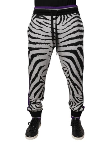 Black White Zebra Men Jogger SweatMen's Men's Pants - Dolce & Gabbana - Modalova