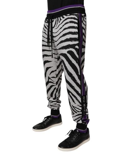 Black White Zebra Men Jogger SweatMen's Men's Pants - Dolce & Gabbana - Modalova