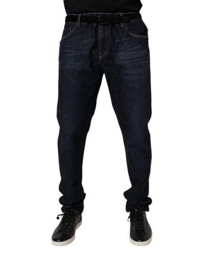Dark Cotton Stretch Skinny Denim Men's Jeans - Dolce & Gabbana - Modalova