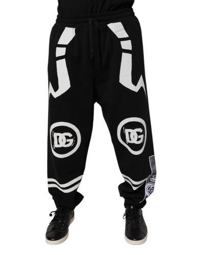 Black Logo Cotton Jogger SweatMen's Men's Pants (Pre-Owned) - Dolce & Gabbana - Modalova