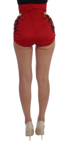Silk Crystal Roses Women's Shorts - Dolce & Gabbana - Modalova