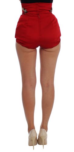 Silk Crystal Roses Women's Shorts - Dolce & Gabbana - Modalova