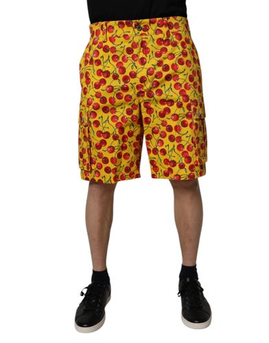 Cherry Print Cotton Men Bermuda Men's Shorts - Dolce & Gabbana - Modalova