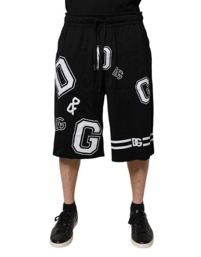 Black Logo Cotton Bermuda SweatMen's Men's Shorts (Pre-Owned) - Dolce & Gabbana - Modalova
