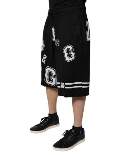Black Logo Cotton Bermuda SweatMen's Men's Shorts (Pre-Owned) - Dolce & Gabbana - Modalova