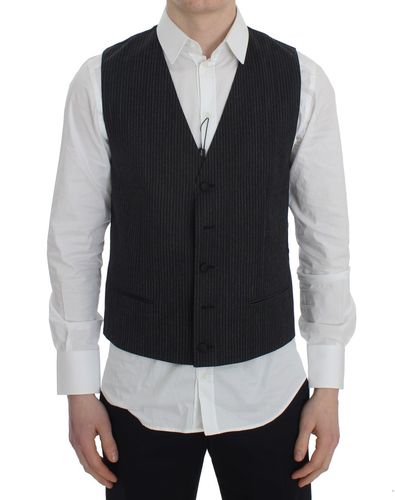 Striped Formal Men's Vest - Dolce & Gabbana - Modalova
