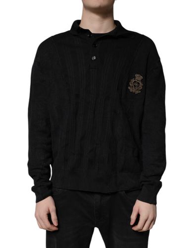 Heraldic Silk Buttoned Pullover Men's Sweater (Pre-Owned) - Dolce & Gabbana - Modalova