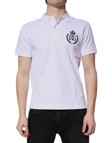 Cotton Crown Collared Men Polo Men's T-shirt - Dolce & Gabbana - Modalova
