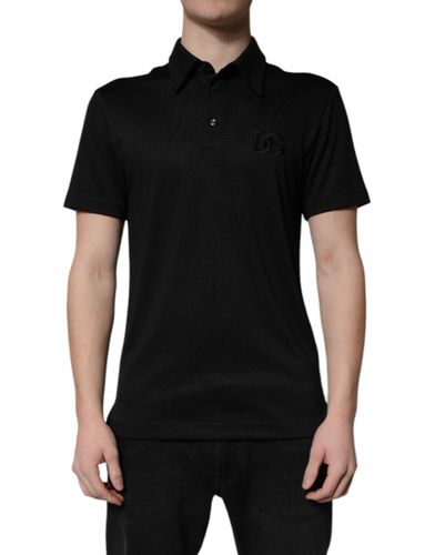 Polyester DG Logo Collared Polo Men's T-shirt - Dolce & Gabbana - Modalova