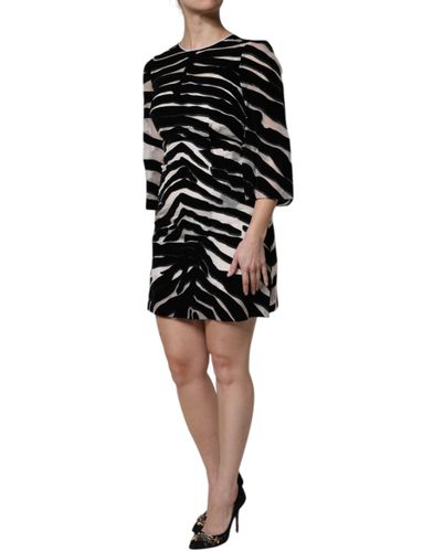 Black White Zebra A-line Sheath Mini Women's Dress - Dolce & Gabbana - Modalova