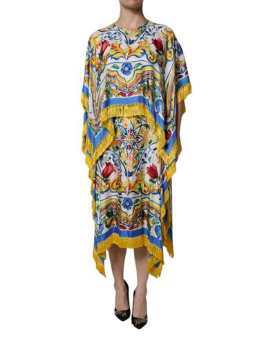Majolica Kaftan Short Sleeves Maxi Women's Dress - Dolce & Gabbana - Modalova