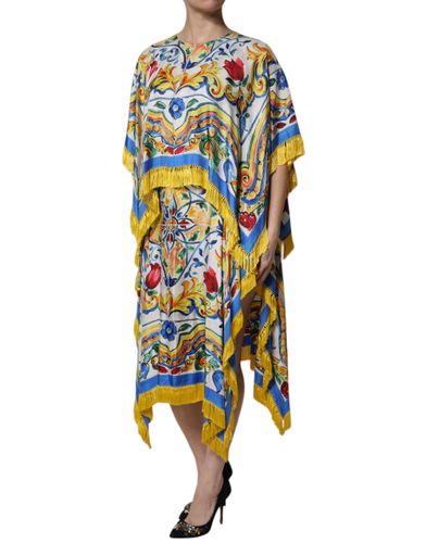 Majolica Kaftan Short Sleeves Maxi Women's Dress - Dolce & Gabbana - Modalova