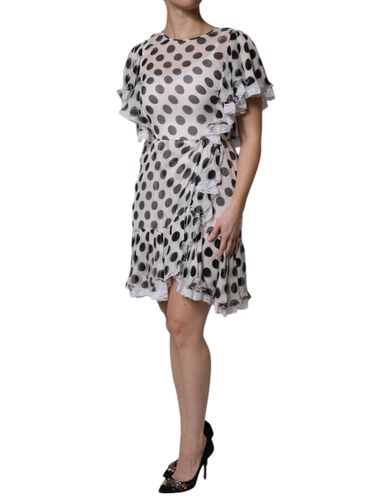 Polka Dotted Silk Blend A-line Women's Dress - Dolce & Gabbana - Modalova
