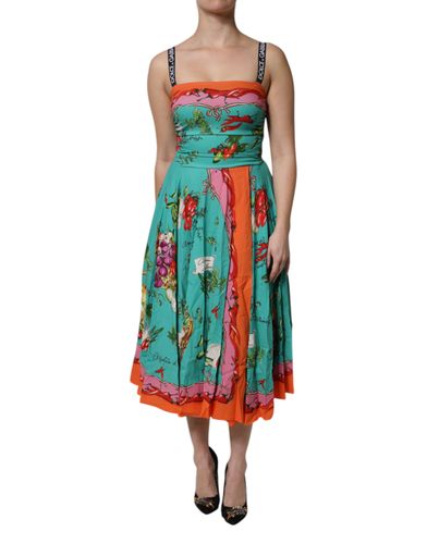 Printed Silk Sleeveless Midi Women's Dress - Dolce & Gabbana - Modalova