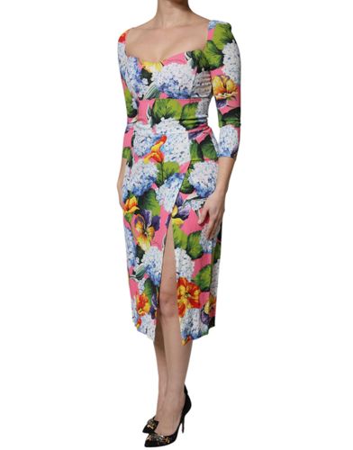Floral Side Slit Midi Women's Dress - Dolce & Gabbana - Modalova