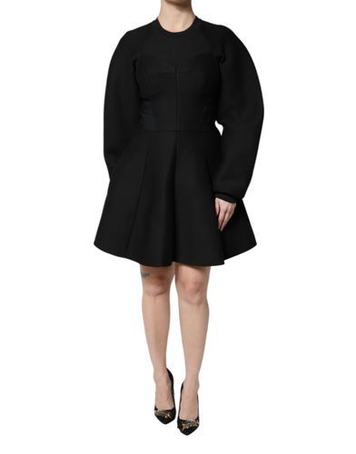 Cotton Long Sleeves A-line Mini Women's Dress - Dolce & Gabbana - Modalova