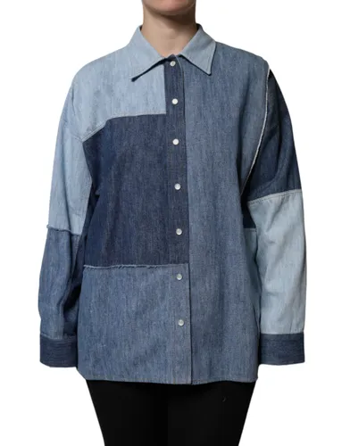 Cotton Button Up Collared Long Sleeve Women's Top - Dolce & Gabbana - Modalova