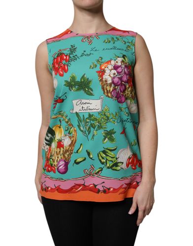 Floral Silk Sleeveless Tank Women's Top - Dolce & Gabbana - Modalova