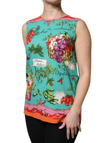 Floral Silk Sleeveless Tank Women's Top - Dolce & Gabbana - Modalova