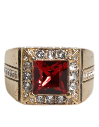 Tone Sterling Silver 925 Crystals Men's Ring (Pre-Owned) - Dolce & Gabbana - Modalova