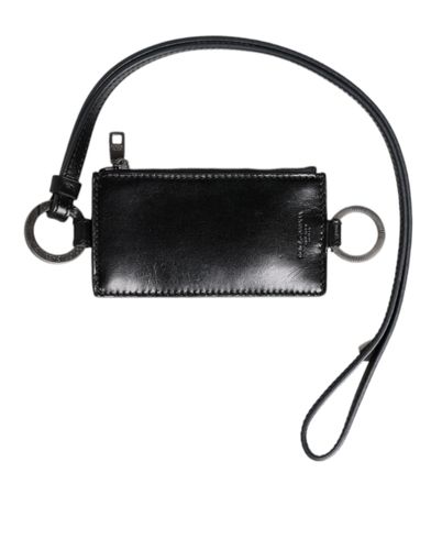 Leather Logo Embossed Lanyard Card Holder Men's Wallet - Dolce & Gabbana - Modalova