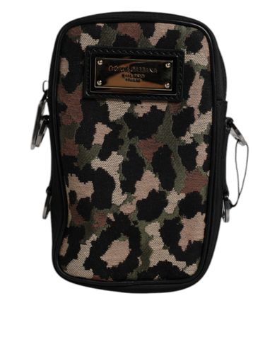 Leopard Jacquard Logo Plaque Neck Strap Men's Bag (Pre-Owned) - Dolce & Gabbana - Modalova