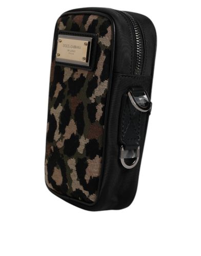 Leopard Jacquard Logo Plaque Neck Strap Men's Bag (Pre-Owned) - Dolce & Gabbana - Modalova