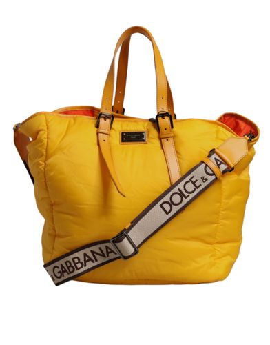 Orange Nylon Logo Plaque Hand Shoulder Duffle Men's Bag - Dolce & Gabbana - Modalova