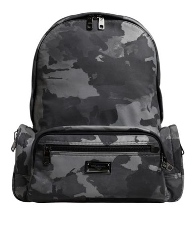 Cotton Camouflage Logo Plaque Backpack Men's Bag - Dolce & Gabbana - Modalova