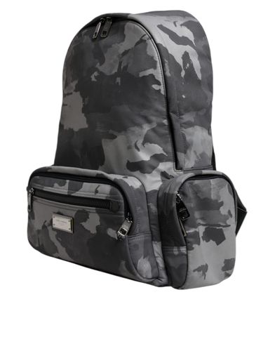 Cotton Camouflage Logo Plaque Backpack Men's Bag - Dolce & Gabbana - Modalova