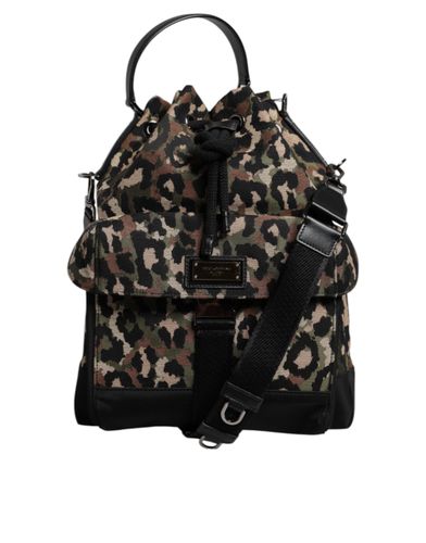 Leopard Cotton Shoulder Bucket Men's Bag - Dolce & Gabbana - Modalova