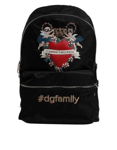 Nylon #DGFAMILY Embellished Backpack VULCANO Men's Bag - Dolce & Gabbana - Modalova
