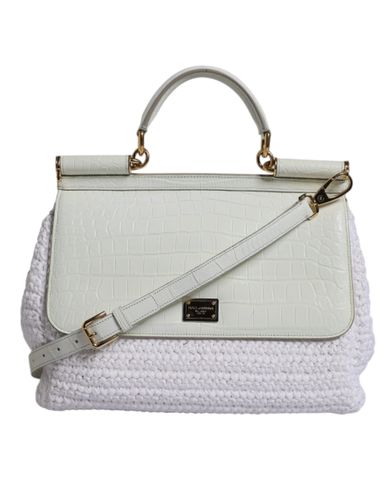 Rafia Leather Top Handle Crossbody Women's Bag (Pre-Owned) - Dolce & Gabbana - Modalova