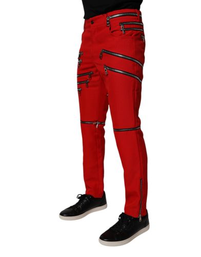 Zipper Embellished Straight Men's Pants - Dolce & Gabbana - Modalova