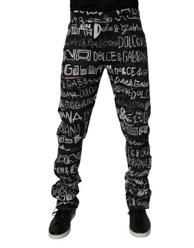Cotton Logo Print Straight Denim Men's Jeans - Dolce & Gabbana - Modalova