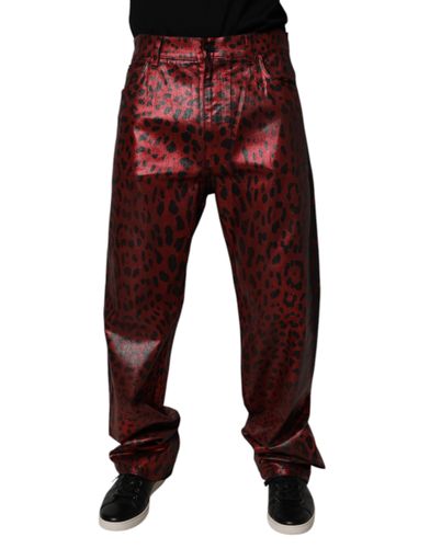 Leopard Cotton Straight Men Denim Men's Jeans - Dolce & Gabbana - Modalova